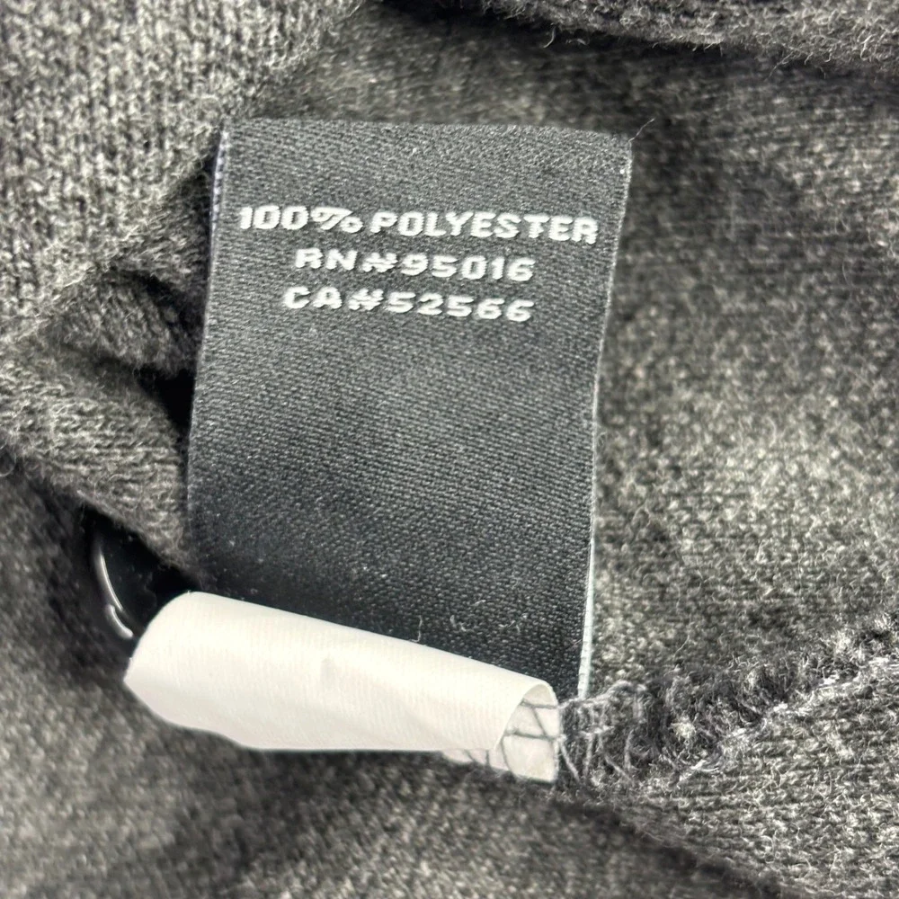Straight Down‎ Pullover Men Large Grey Henley Mock Neck 1/4 Button Golf Sweater